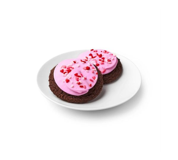 Valentine's Day Pink Frosted Chocolate Cookies - Gambar 2